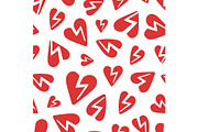 Red broken hearts pattern
