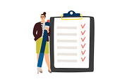 Businesswoman checklist management