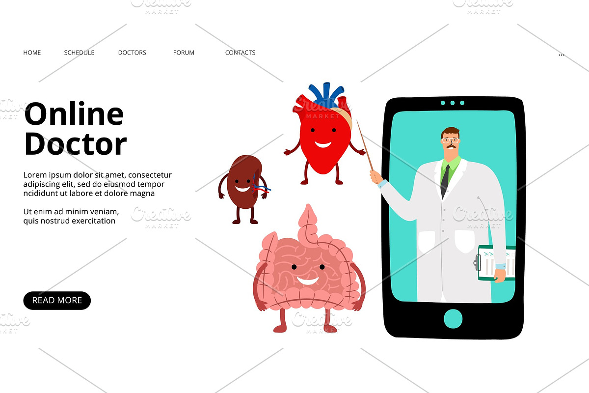 Online doctor landing page. in Illustrations - product preview 8