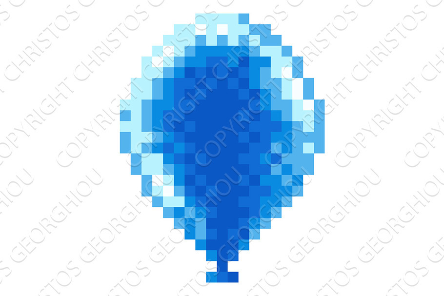 Balloon Pixel Art 8 Bit Arcade Video in Illustrations - product preview 8