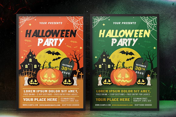 HALLOWEEN PARTY FLYER SET 3 in Flyer Templates - product preview 2
