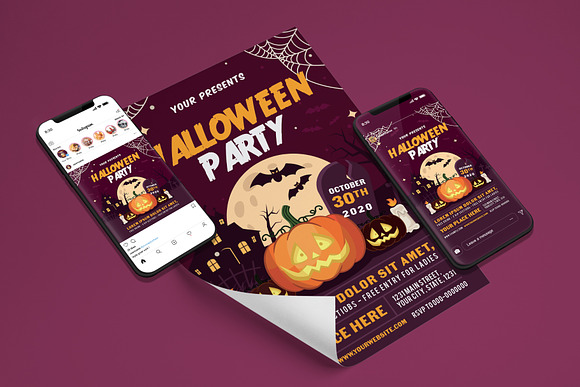 HALLOWEEN PARTY FLYER SET 3 in Flyer Templates - product preview 3