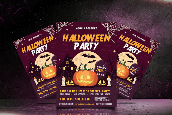 HALLOWEEN PARTY FLYER SET 3 in Flyer Templates - product preview 6