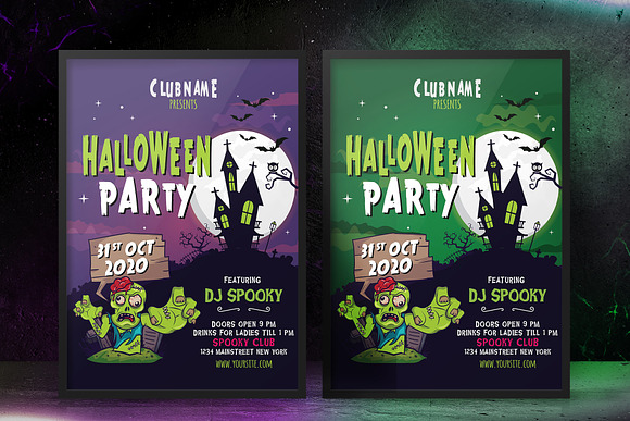 HALLOWEEN PARTY FLYER SET 4 in Flyer Templates - product preview 2