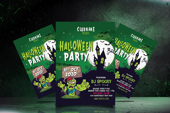 HALLOWEEN PARTY FLYER SET 4 in Flyer Templates - product preview 6