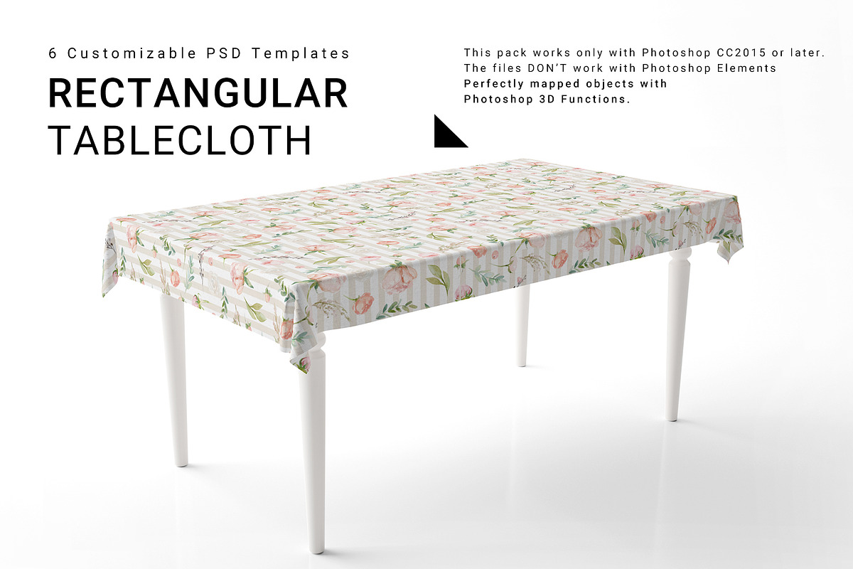 Rectangular Tablecloth Set in Print Mockups - product preview 8