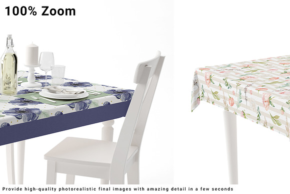 Rectangular Tablecloth Set in Print Mockups - product preview 3