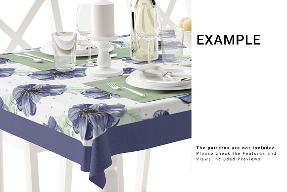 Rectangular Tablecloth Set in Print Mockups - product preview 4