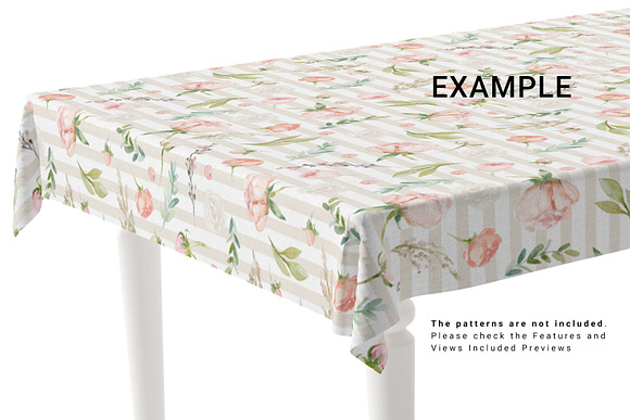 Rectangular Tablecloth Set in Print Mockups - product preview 5