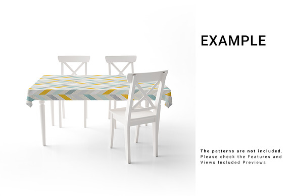 Rectangular Tablecloth Set in Print Mockups - product preview 10