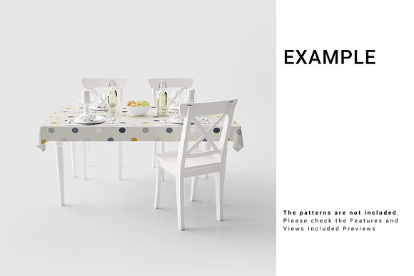 Rectangular Tablecloth Set in Print Mockups - product preview 11