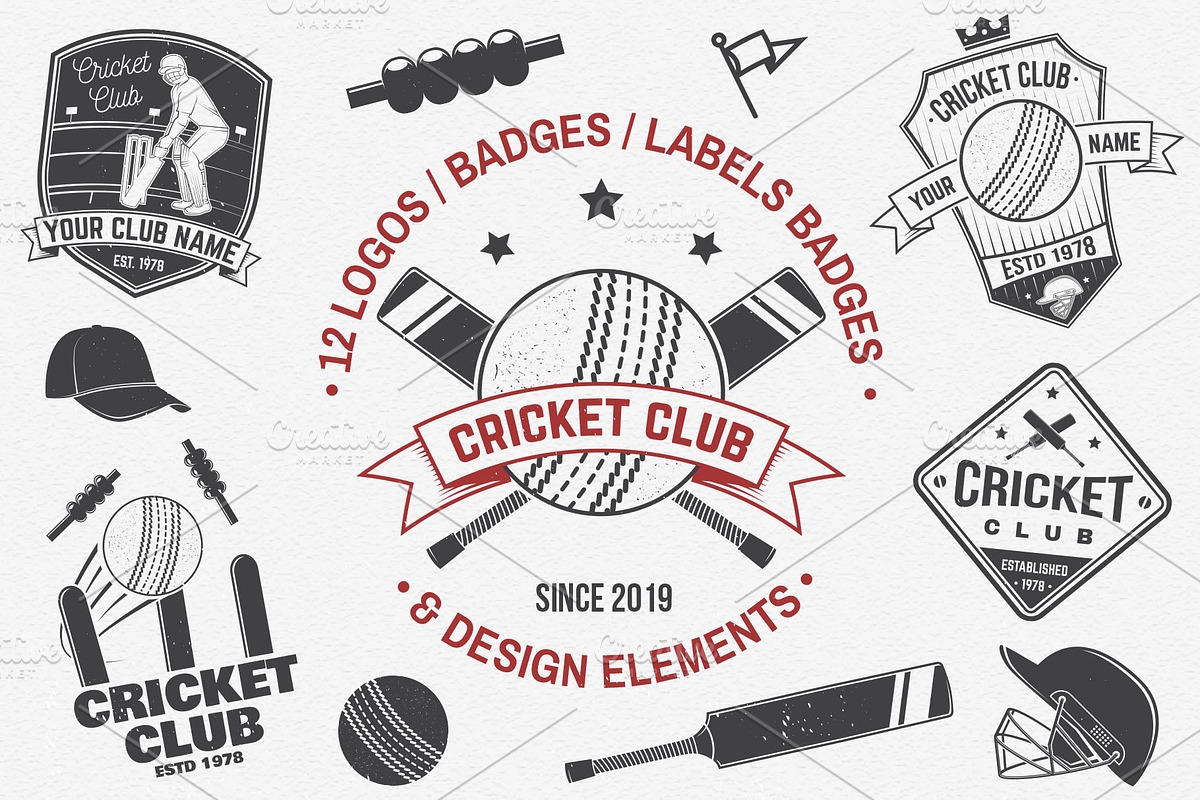 Cricket Club Collection in Logo Templates - product preview 8