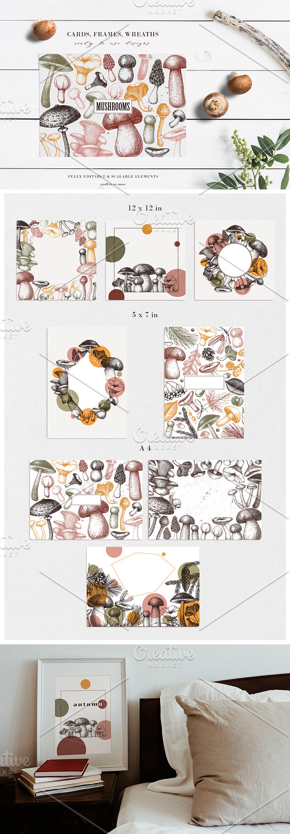 Vector Autumn Set - Forest Plants. in Objects - product preview 3