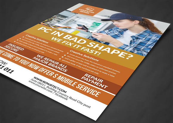 Computer & Mobile Repair Flyer in Flyer Templates - product preview 1