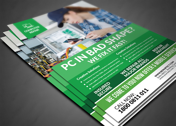 Computer & Mobile Repair Flyer in Flyer Templates - product preview 2