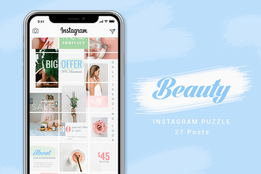 Instagram Puzzle - Beauty in Instagram Templates - product preview 8