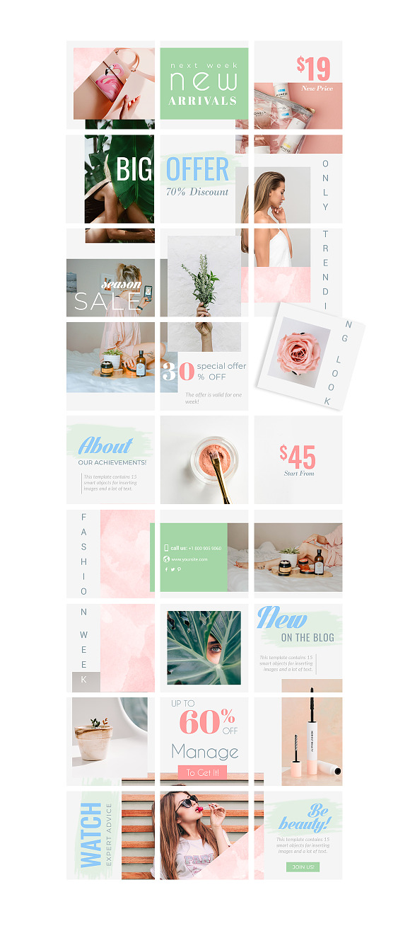 Instagram Puzzle - Beauty in Instagram Templates - product preview 1