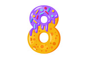 Donut cartoon eight number