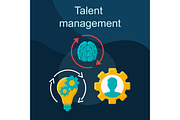 Talent management flat concept icon