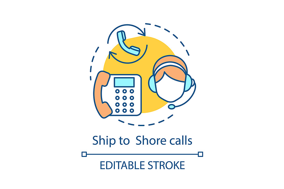 Ship to shore call concept icon