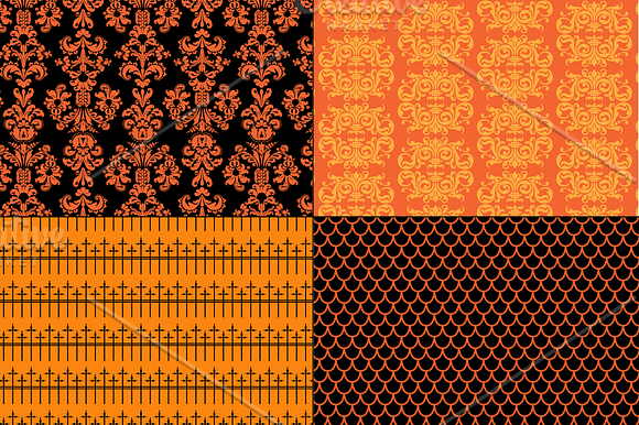 Halloween Patterned Pumpkins in Illustrations - product preview 3