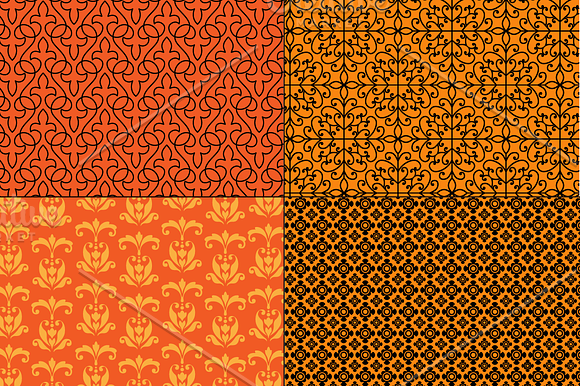 Halloween Patterned Pumpkins in Illustrations - product preview 4