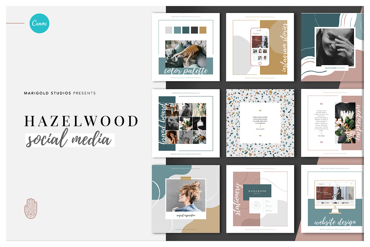 HAZELWOOD | Social | Canva & PPT in Social Media Templates - product preview 8