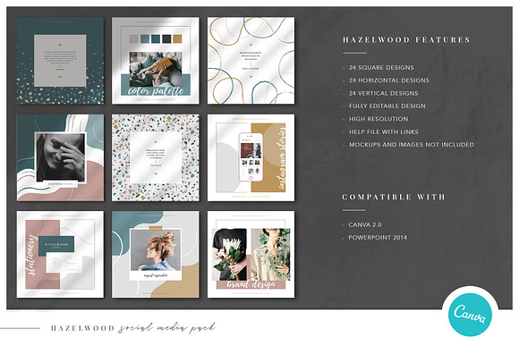HAZELWOOD | Social | Canva & PPT in Social Media Templates - product preview 1