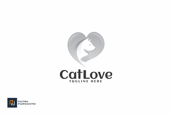 Cat Love - Logo Template in Logo Templates - product preview 1