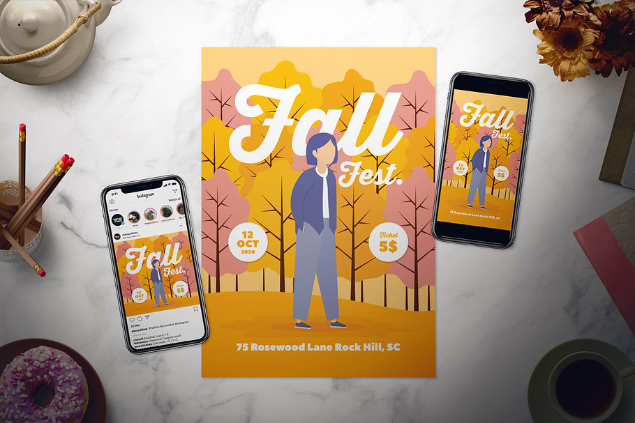 Fall Flyer Set in Flyer Templates - product preview 8