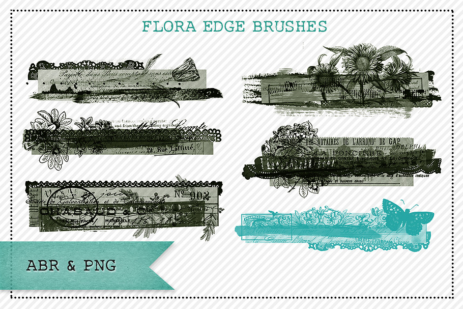 Flora Edge Brushes & Stamps in Photoshop Brushes - product preview 8