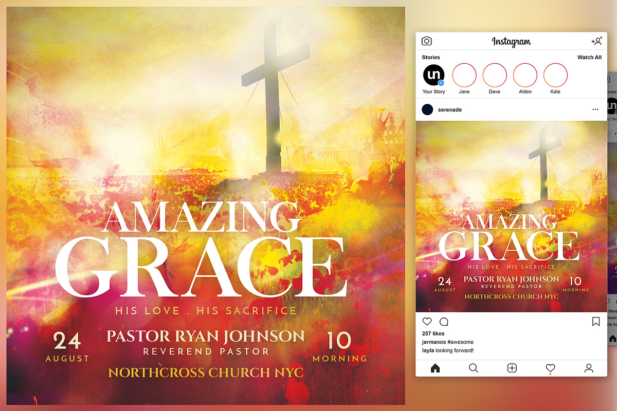 Amazing Grace Church Flyer in Flyer Templates - product preview 8