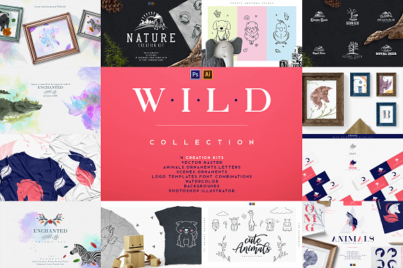 4in1 Wild Collection - PS and Ai in Logo Templates - product preview 44