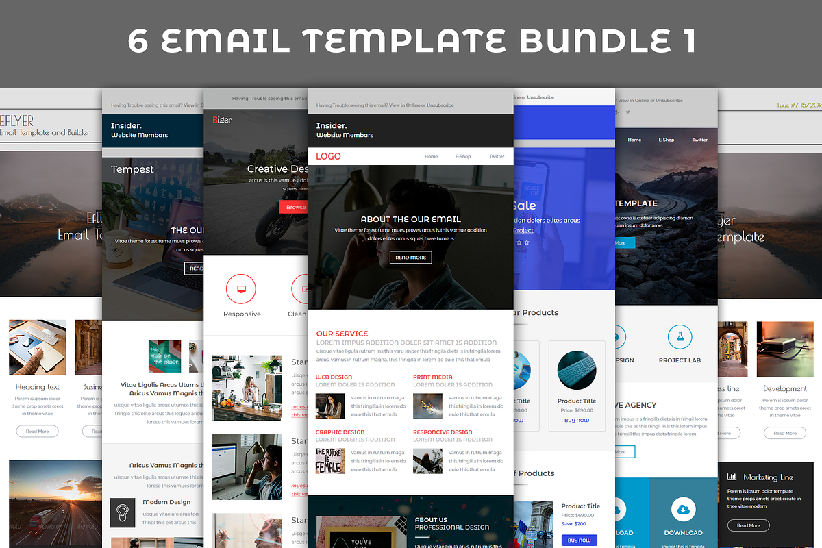 6 Email template bundle 1 in Mailchimp Templates - product preview 8