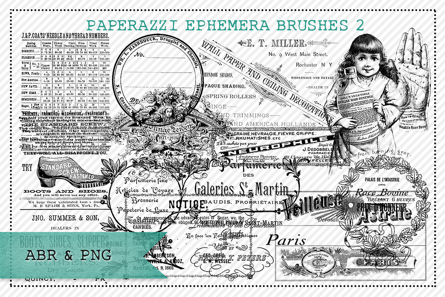 Paperazzi Ephemera Brushes & Stamp 2 in Photoshop Brushes - product preview 8