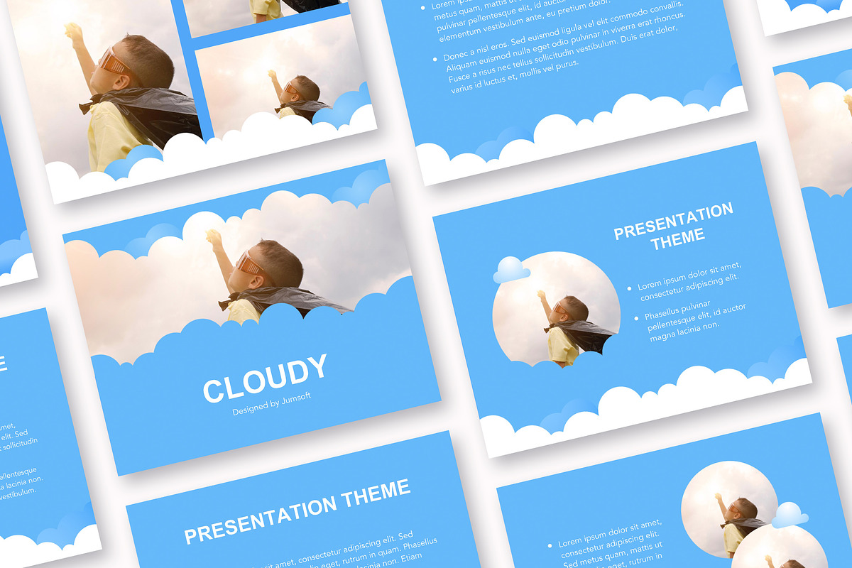 Cloudy Google Slides Theme in Google Slides Templates - product preview 8