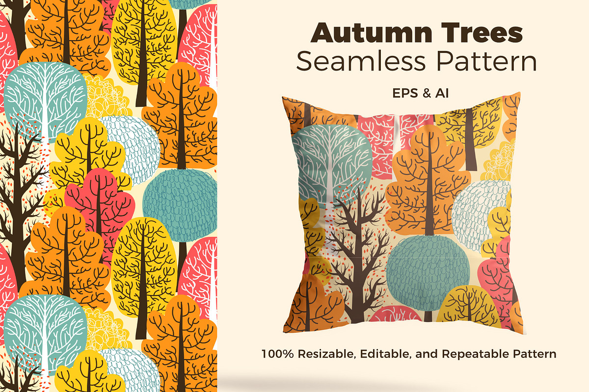 Autumn Trees Pattern in Patterns - product preview 8