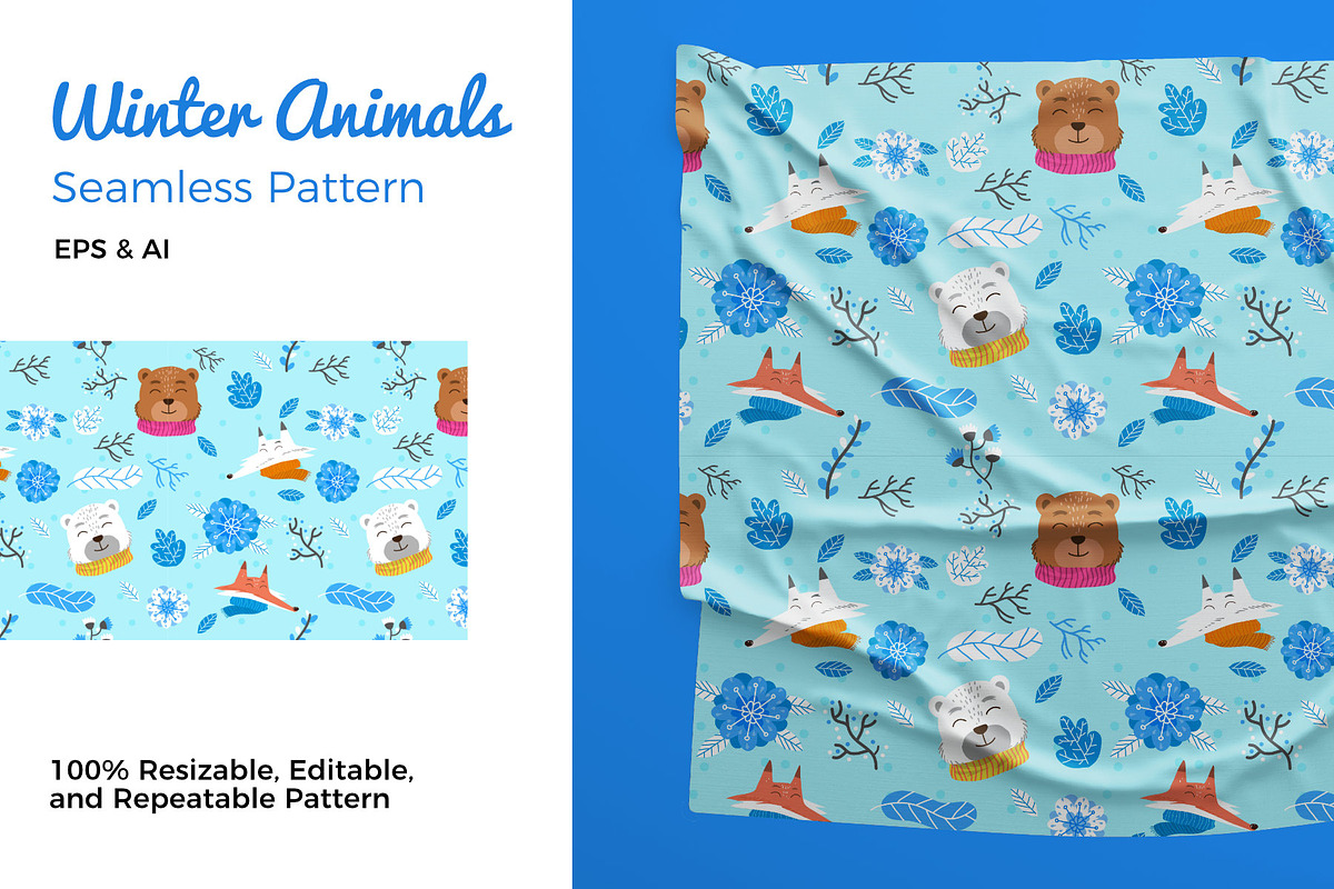 Winter Animal Pattern in Patterns - product preview 8