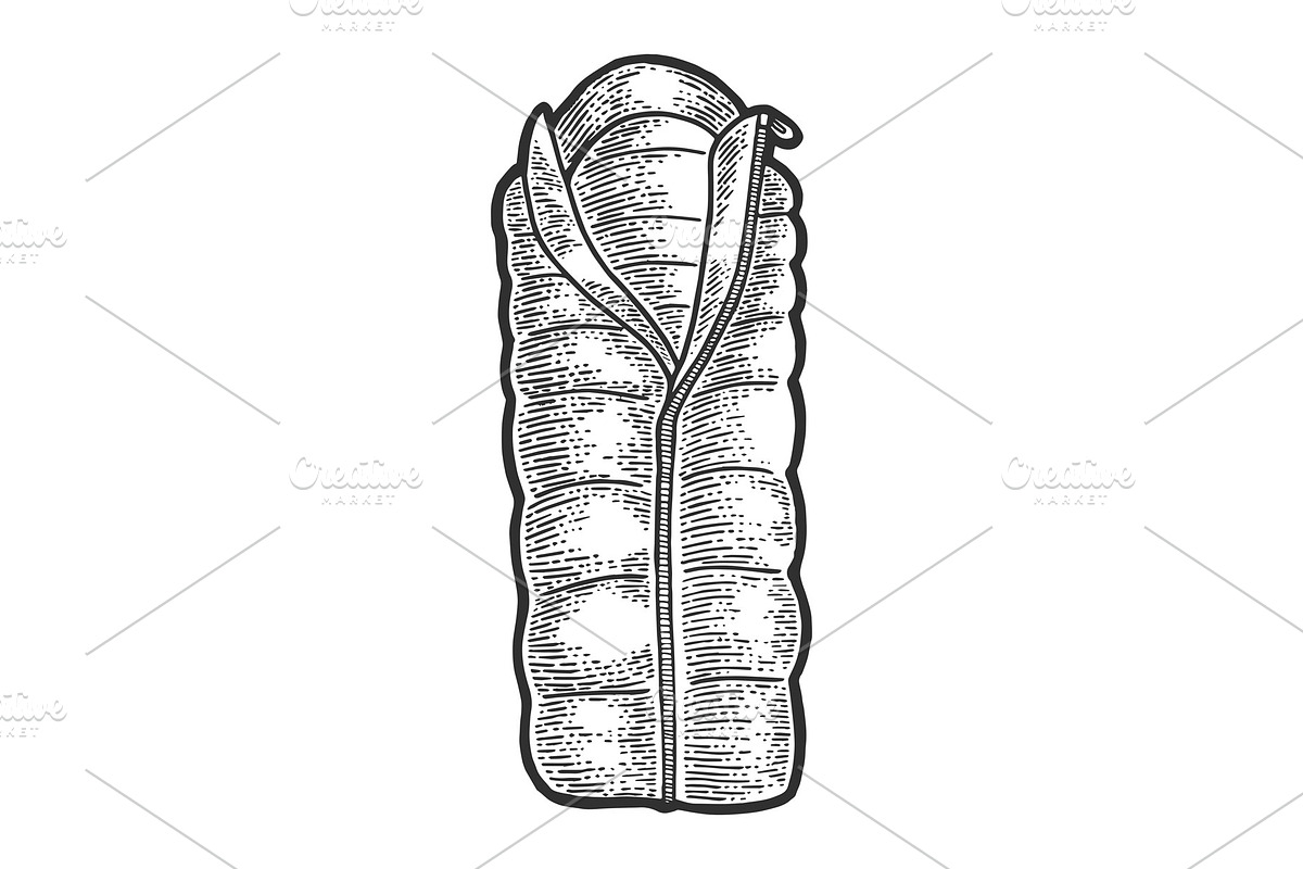 Tourist sleeping bag sketch vector in Graphics - product preview 8