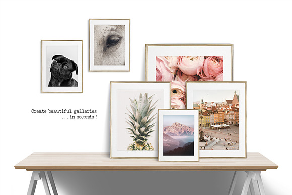 PNG gold isolated frames mockup in Print Mockups - product preview 1