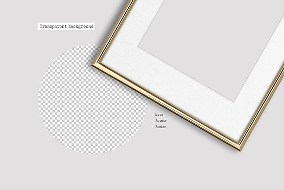PNG gold isolated frames mockup in Print Mockups - product preview 4