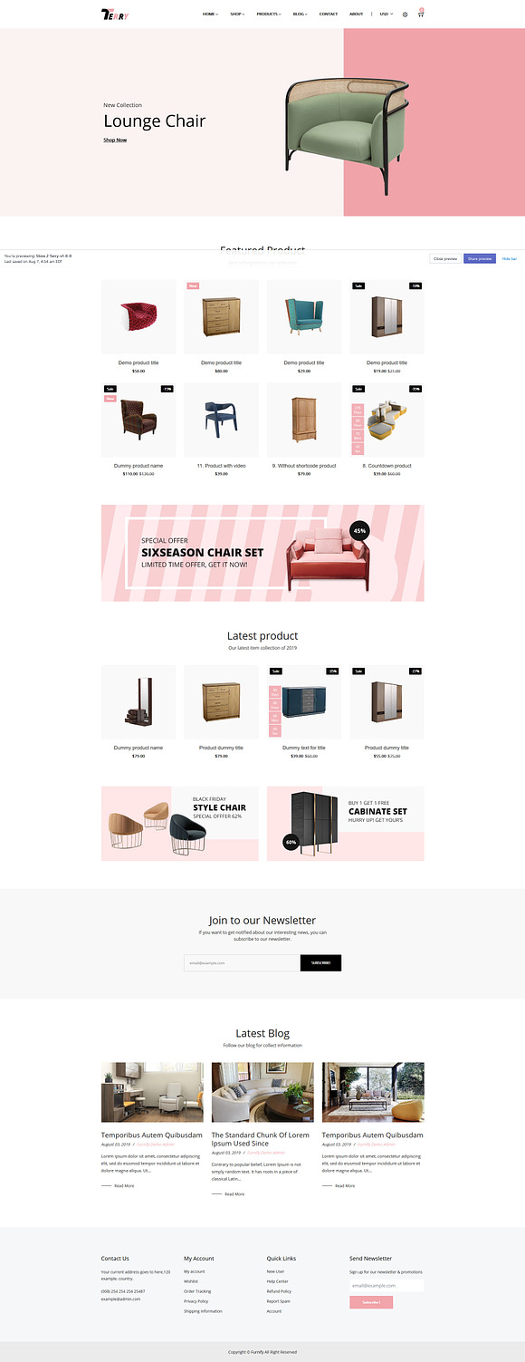 Terry – Furniture Shopify Theme in Themes - product preview 1