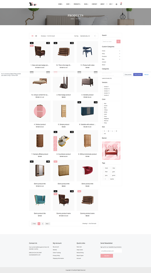 Terry – Furniture Shopify Theme in Themes - product preview 2