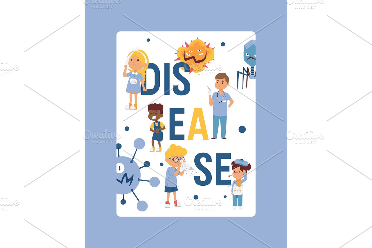 Kids vdisease poster, card website in Objects - product preview 8