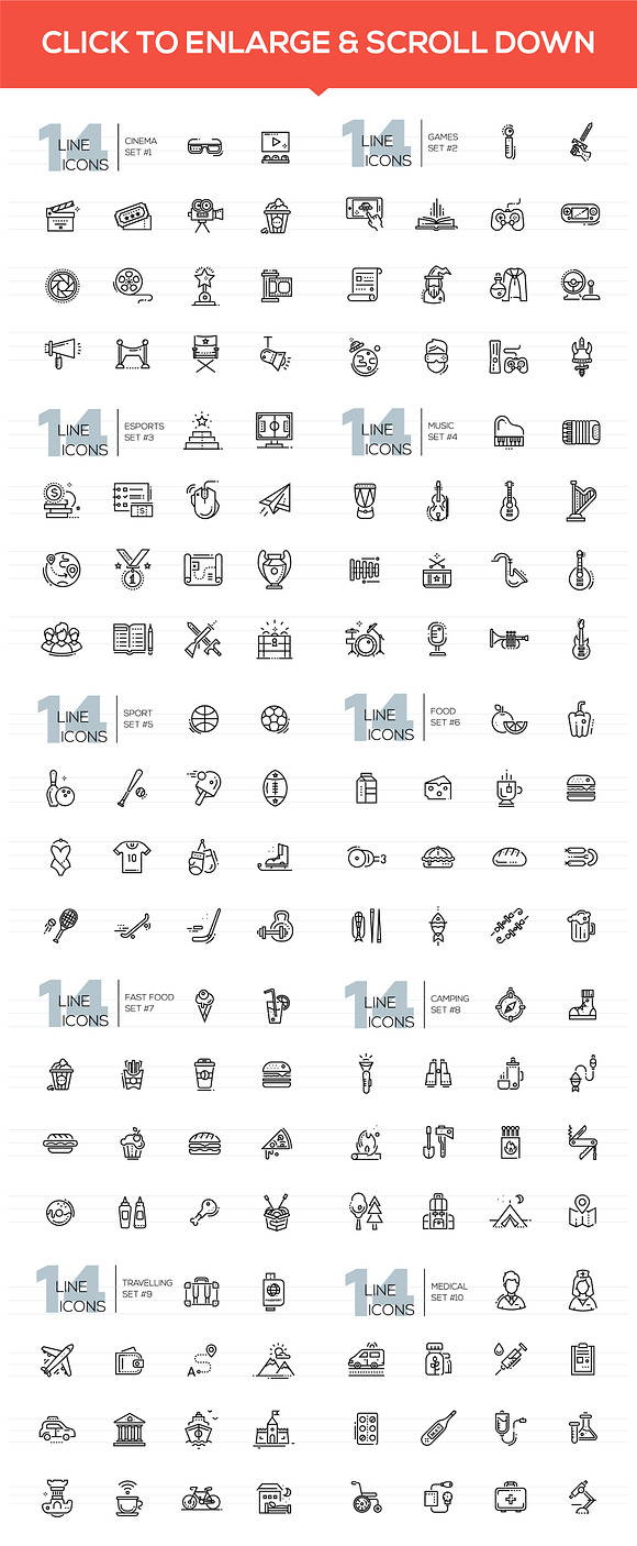 Line Design Icons Bundle in Graphics - product preview 6