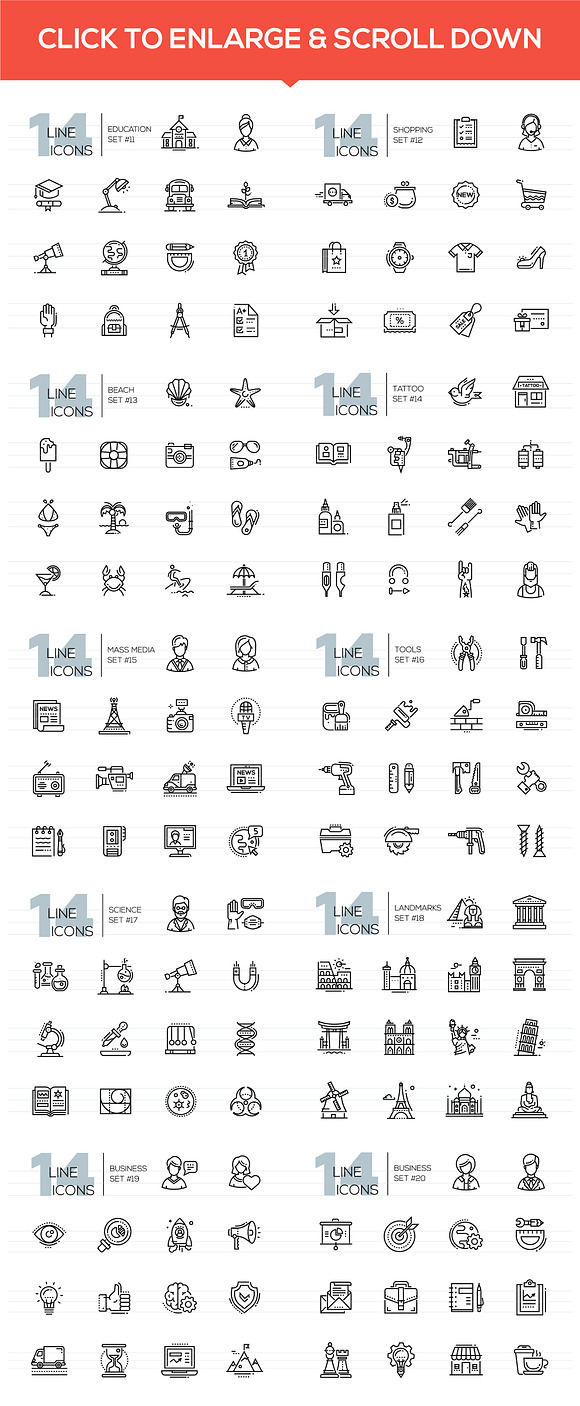 Line Design Icons Bundle in Graphics - product preview 7