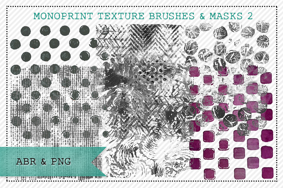Monoprint Texture Brushes & Masks 2 in Photoshop Brushes - product preview 8