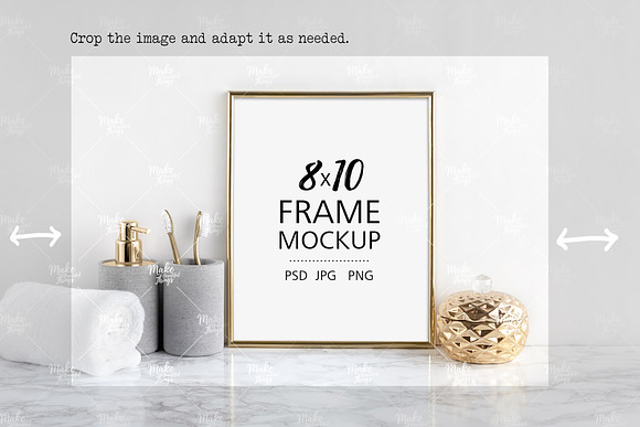 8x10 portrait bathroom frame mockup in Print Mockups - product preview 5