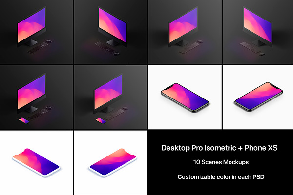 Desktop Pro 10 Isometric Mockups