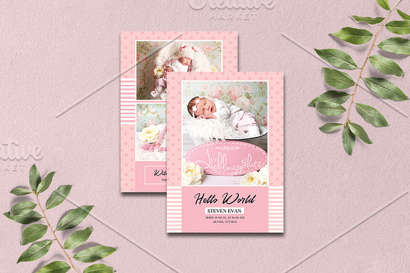 Birth Announcement Template-V15 in Brochure Templates - product preview 3